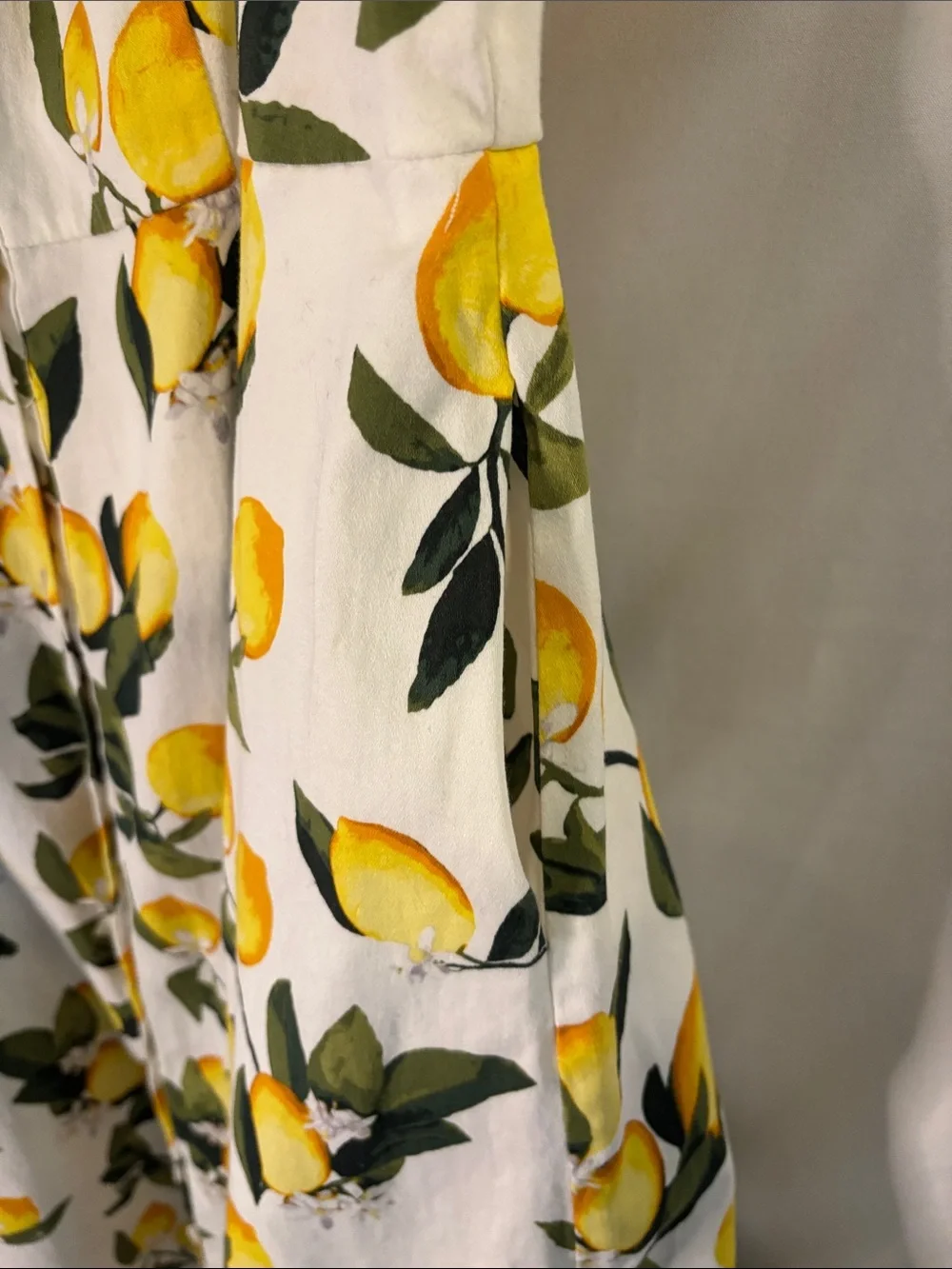 Chetta B Sleeveless Lemon Print Button Down Shirt Dress Size 14 Fit and Flare - Picture 5 of 8
